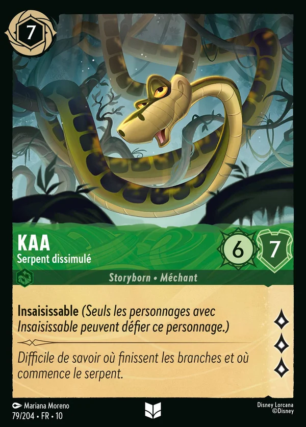 Kaa - Serpent dissimulé — Disney Lorcana Personnage card from Whispers in the Well