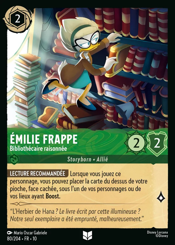 Émilie Frappe - Bibliothécaire raisonnée — Disney Lorcana Personnage card from Whispers in the Well