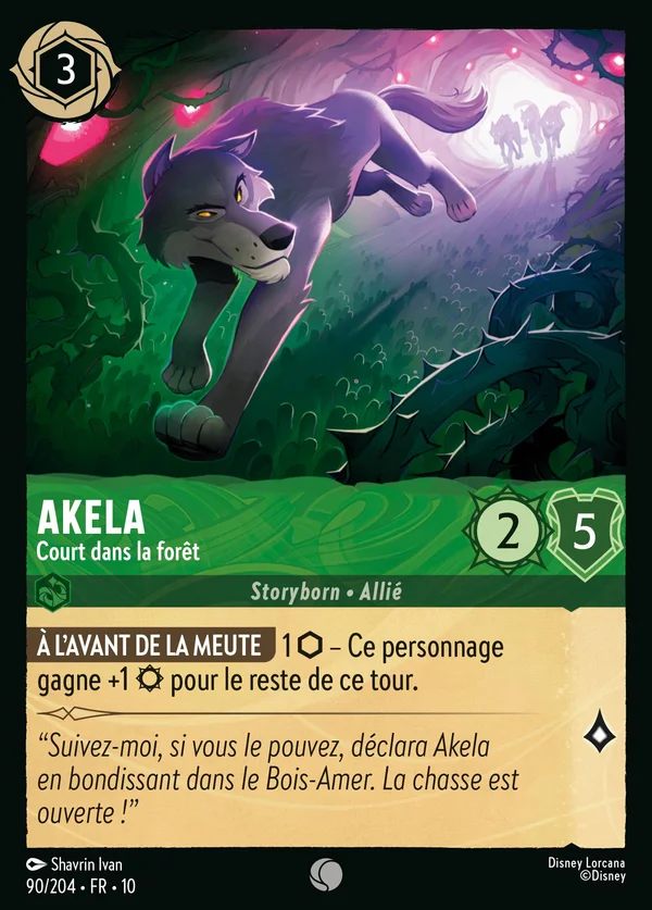Akela - Court dans la forêt — Disney Lorcana Personnage card from Whispers in the Well