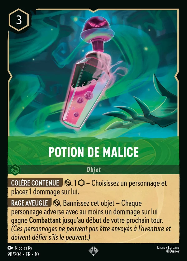 Potion de malice — Disney Lorcana Objet card from Whispers in the Well