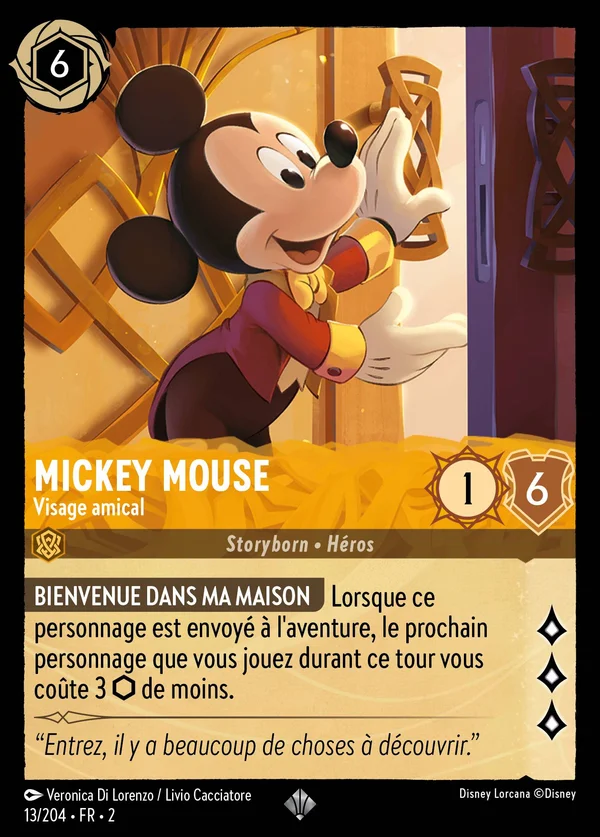 Mickey Mouse - Visage amical — Disney Lorcana Personnage card from Rise of the Floodborn