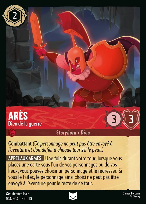 Arès - Dieu de la guerre — Disney Lorcana Personnage card from Whispers in the Well