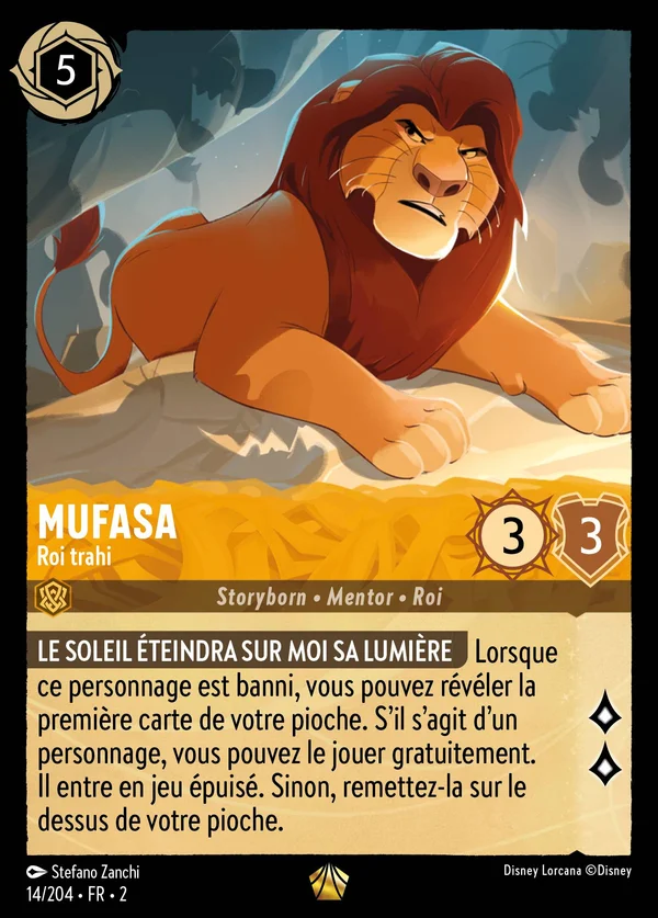 Mufasa - Roi trahi — Disney Lorcana Personnage card from Rise of the Floodborn