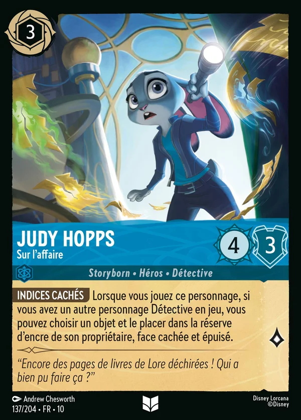 Judy Hopps - Sur l'affaire — Disney Lorcana Personnage card from Whispers in the Well