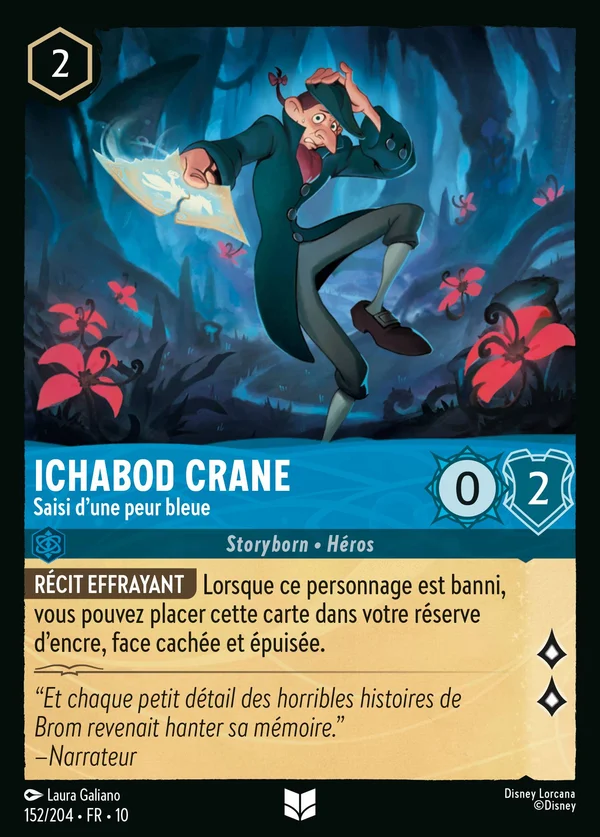 Ichabod Crane - Saisi d'une peur bleue — Disney Lorcana Personnage card from Whispers in the Well