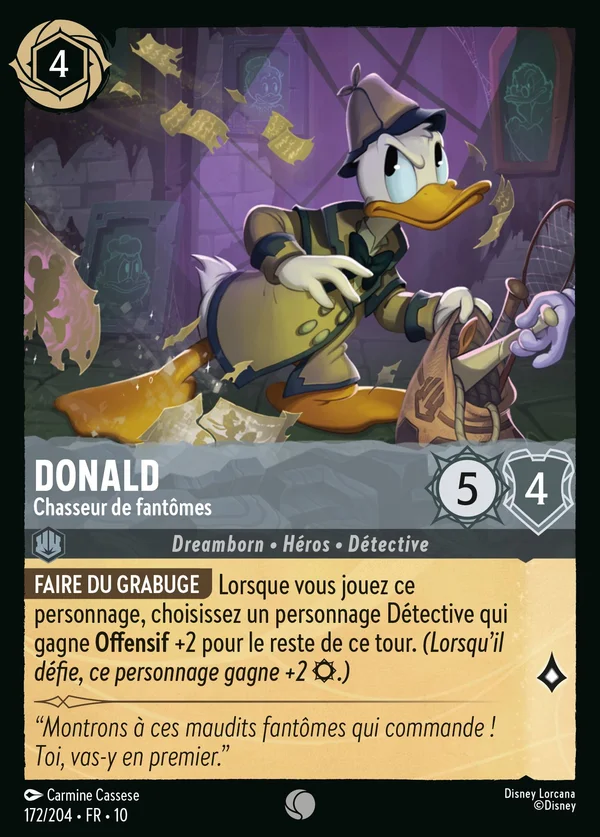 Donald - Chasseur de fantômes — Disney Lorcana Personnage card from Whispers in the Well