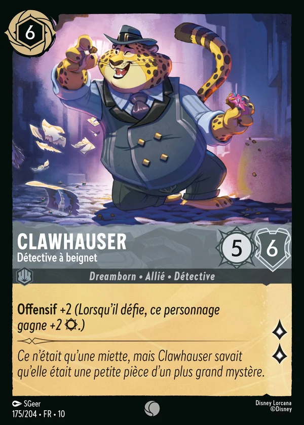 Clawhauser - Détective à beignet — Disney Lorcana Personnage card from Whispers in the Well