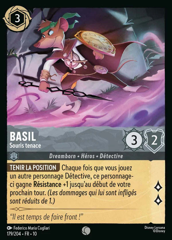 Basil - Souris tenace — Disney Lorcana Personnage card from Whispers in the Well