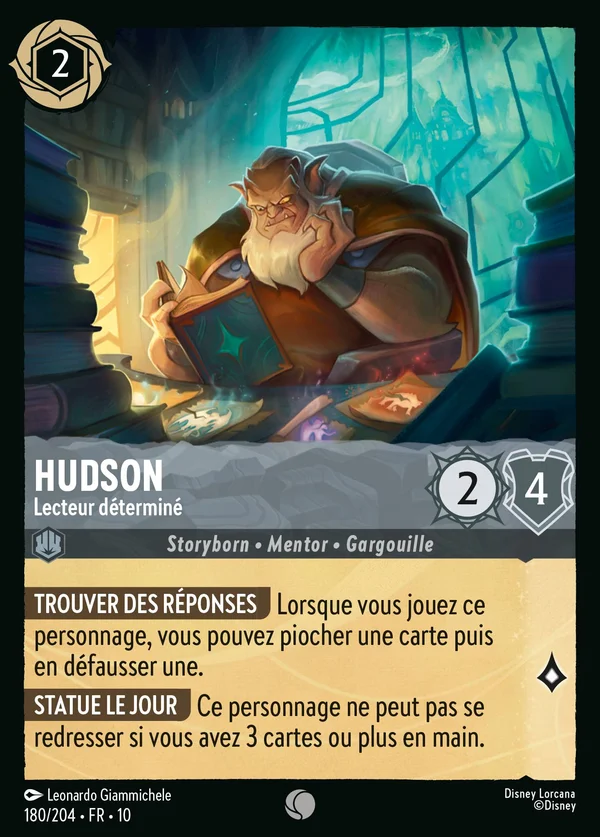Hudson - Lecteur déterminé — Disney Lorcana Personnage card from Whispers in the Well
