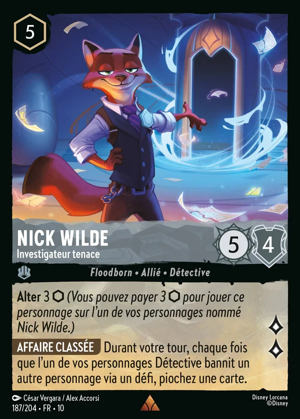 Nick Wilde - Investigateur tenace — Disney Lorcana Personnage card from Whispers in the Well