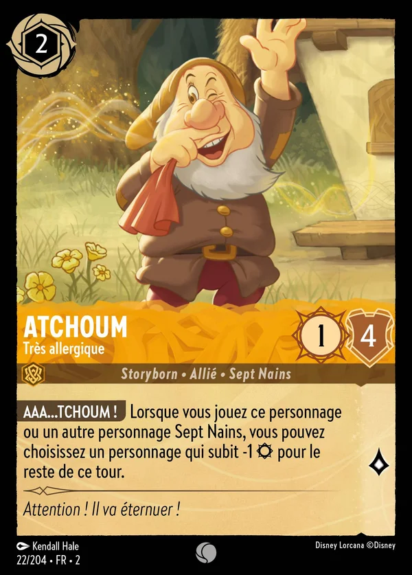 Atchoum - Très allergique — Disney Lorcana Personnage card from Rise of the Floodborn