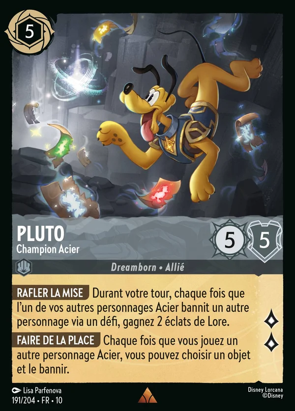 Pluto - Champion Acier — Disney Lorcana Personnage card from Whispers in the Well