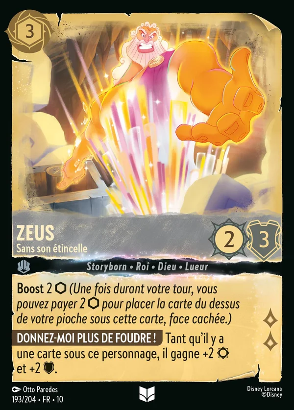 Zeus - Sans son étincelle — Disney Lorcana Personnage card from Whispers in the Well