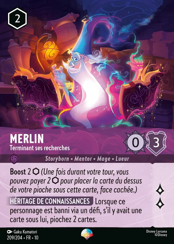 Merlin - Terminant ses recherches — Disney Lorcana Personnage card from Whispers in the Well