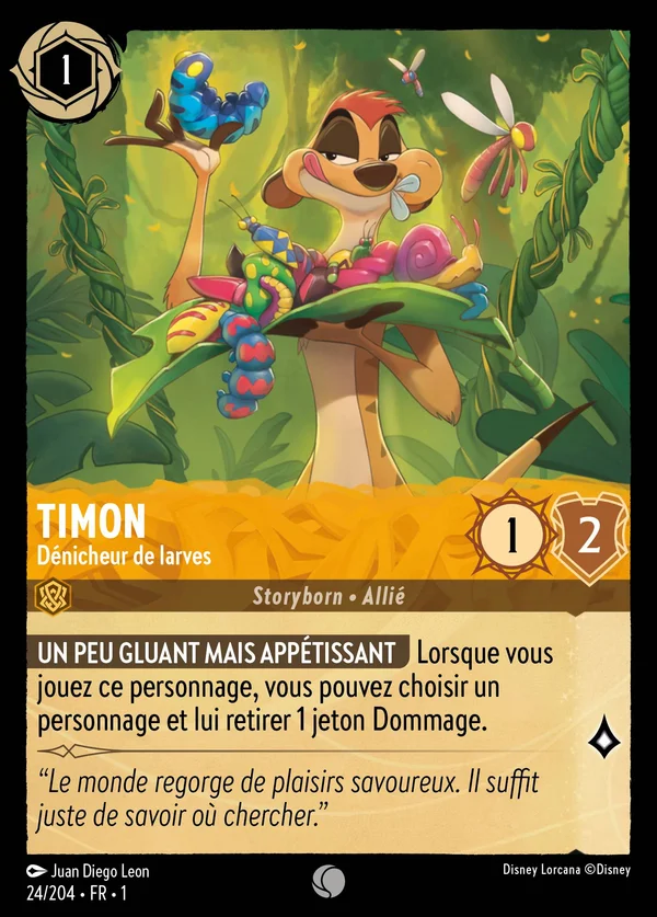 Timon - Dénicheur de larves — Disney Lorcana Personnage card from The First Chapter