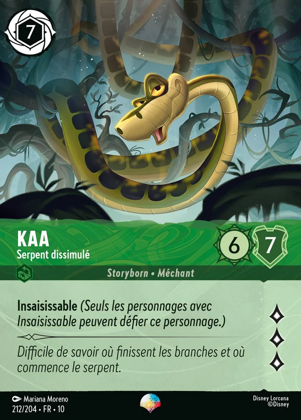 Kaa - Serpent dissimulé — Disney Lorcana Personnage card from Whispers in the Well