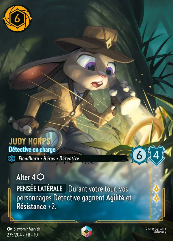 Judy Hopps - Détective en charge — Disney Lorcana Personnage card from Whispers in the Well