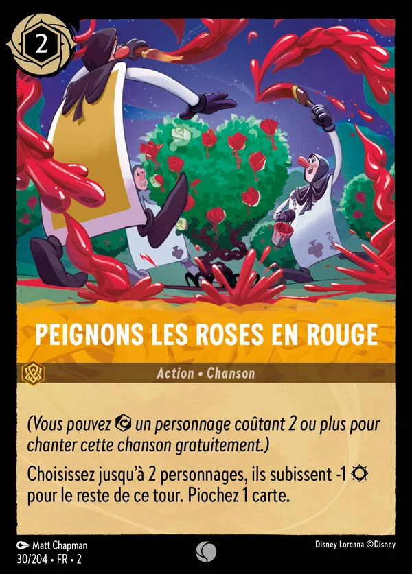Peignons les roses en rouge — Disney Lorcana Action card from Rise of the Floodborn