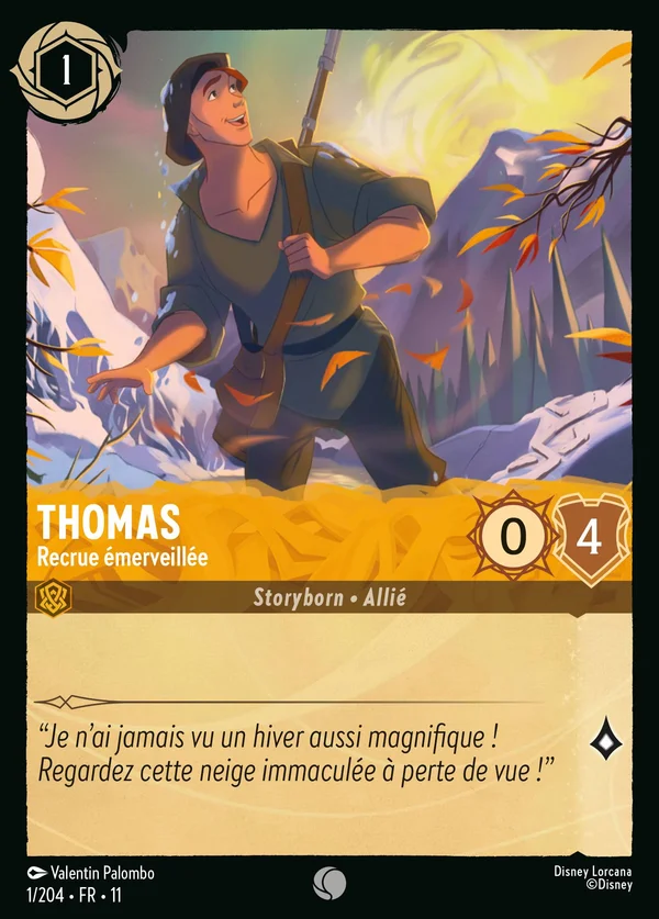Thomas - Recrue émerveillée — Disney Lorcana Personnage card from Winterspell