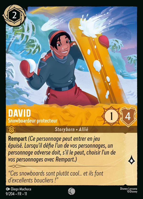 David - Snowboardeur protecteur — Disney Lorcana Personnage card from Winterspell