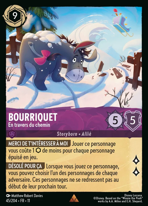 Bourriquet - En travers du chemin — Disney Lorcana Personnage card from Winterspell