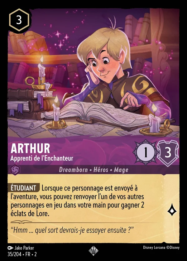 Arthur - Apprenti de l'Enchanteur — Disney Lorcana Personnage card from Rise of the Floodborn