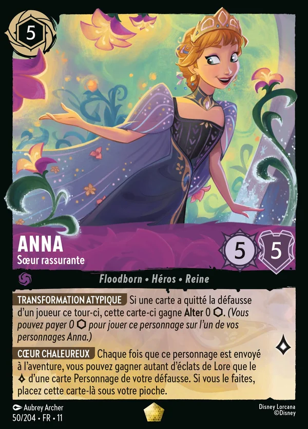 Anna - Sœur rassurante — Disney Lorcana Personnage card from Winterspell