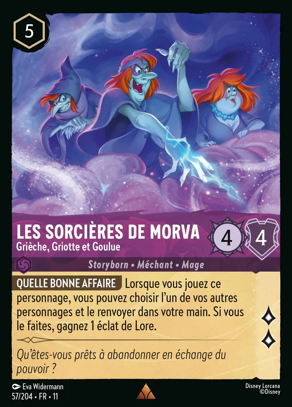Les sorcières de Morva - Grièche, Griotte et Goulue — Disney Lorcana Personnage card from Winterspell
