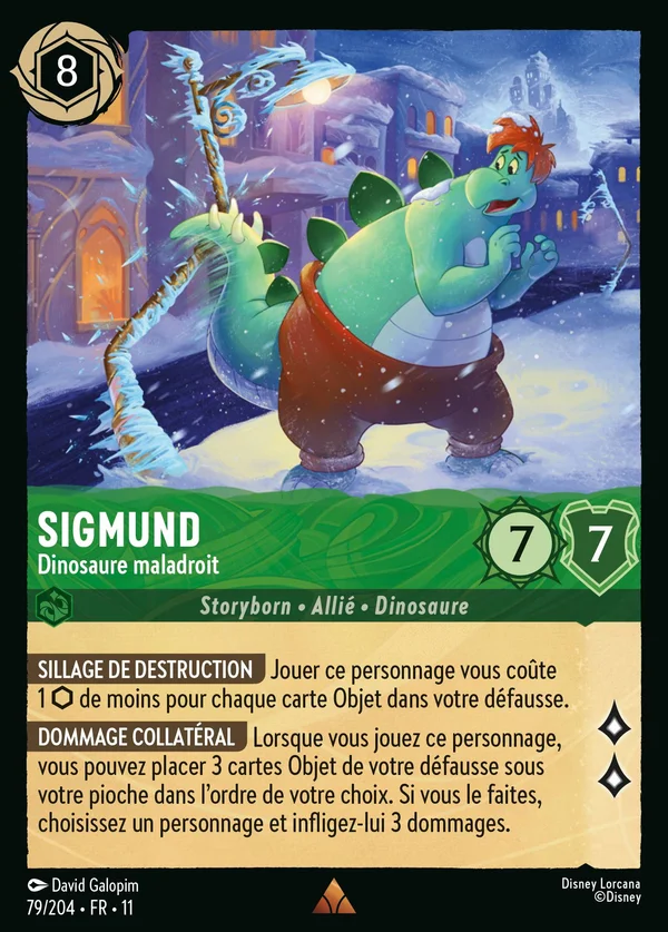 Sigmund - Dinosaure maladroit — Disney Lorcana Personnage card from Winterspell