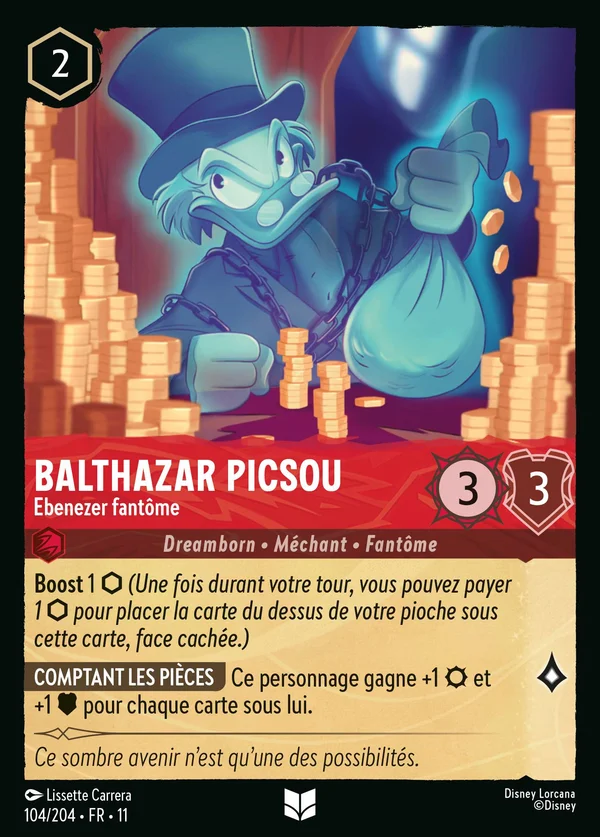 Balthazar Picsou - Ebenezer fantôme — Disney Lorcana Personnage card from Winterspell