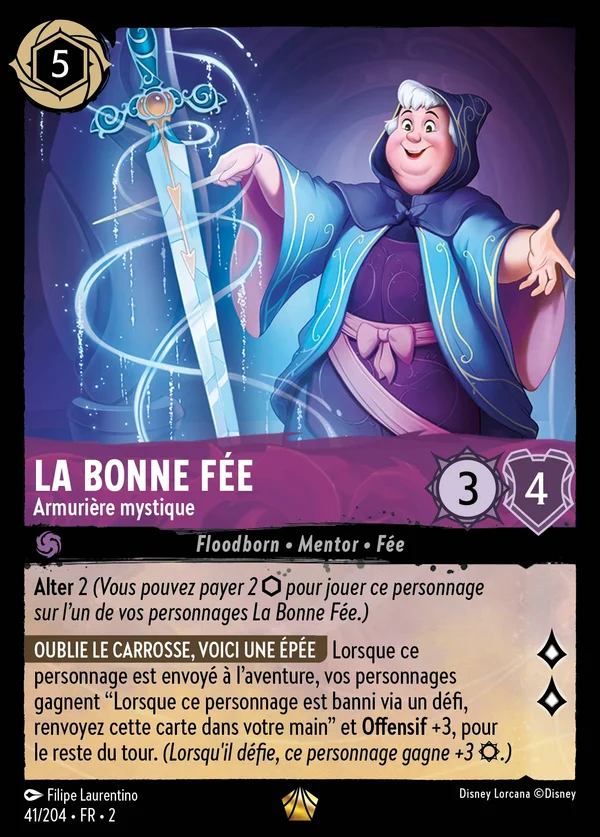 La Bonne Fée - Armurière mystique — Disney Lorcana Personnage card from Rise of the Floodborn