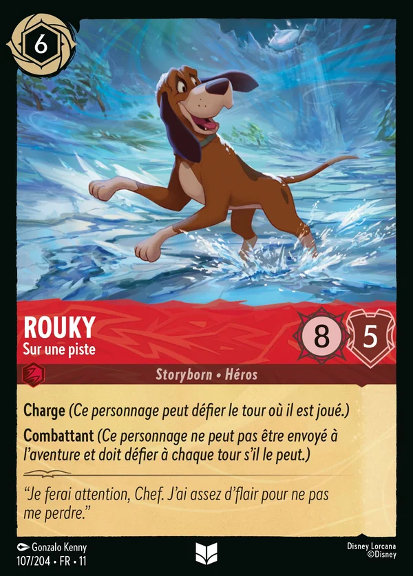 Rouky - Sur une piste — Disney Lorcana Personnage card from Winterspell