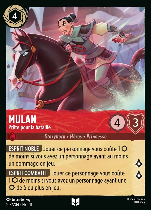Mulan - Prête pour la bataille — Disney Lorcana Personnage card from Winterspell