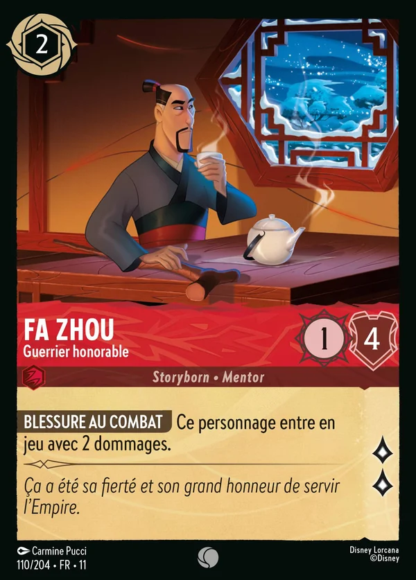 Fa Zhou - Guerrier honorable — Disney Lorcana Personnage card from Winterspell