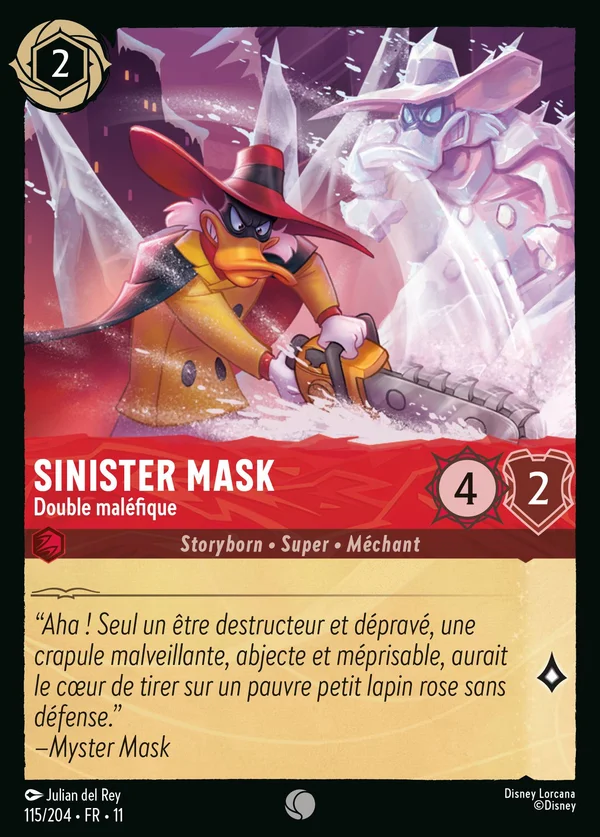 Sinister Mask - Double maléfique — Disney Lorcana Personnage card from Winterspell