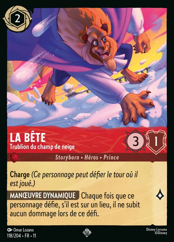 La Bête - Trublion du champ de neige — Disney Lorcana Personnage card from Winterspell