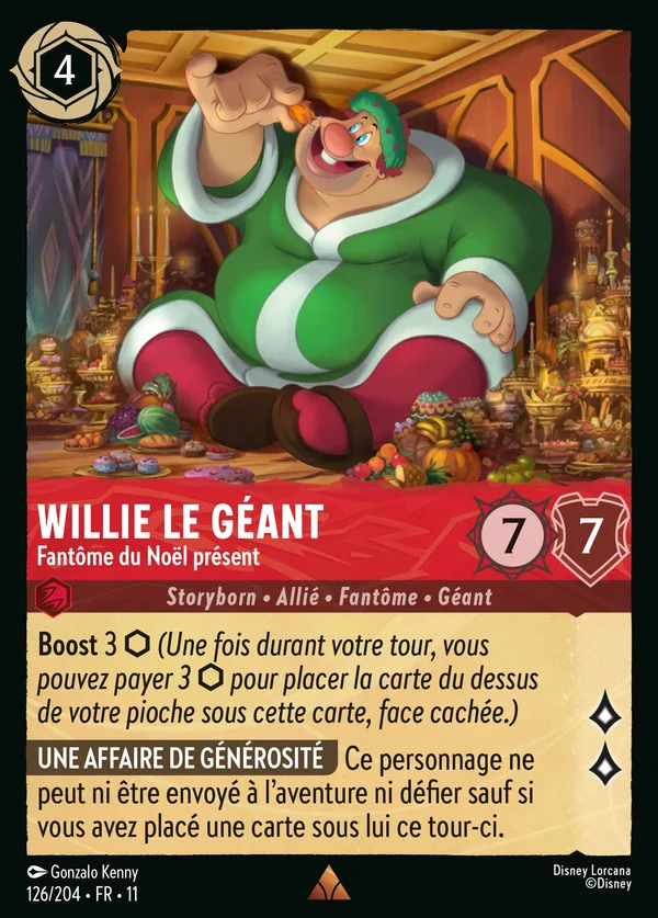 Willie le géant - Fantôme du Noël présent — Disney Lorcana Personnage card from Winterspell