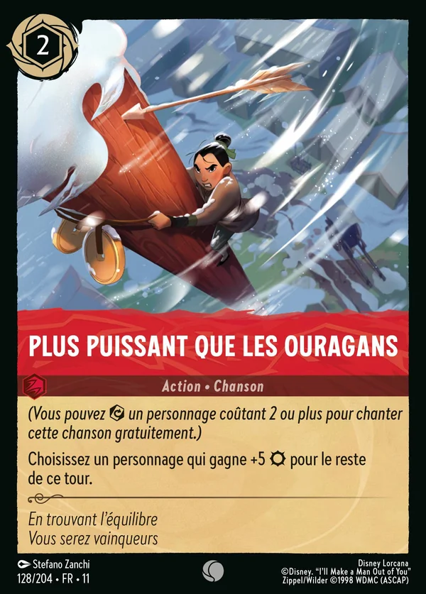Plus puissant que les ouragans — Disney Lorcana Action card from Winterspell