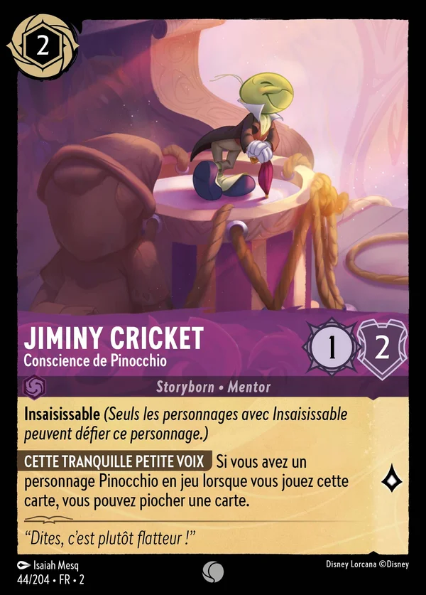Jiminy Cricket - Conscience de Pinocchio — Disney Lorcana Personnage card from Rise of the Floodborn