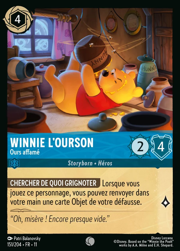 Winnie l'ourson - Ours affamé — Disney Lorcana Personnage card from Winterspell