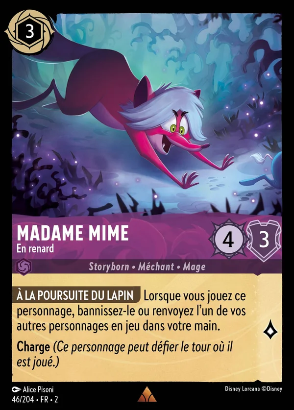 Madame Mime - En renard — Disney Lorcana Personnage card from Rise of the Floodborn