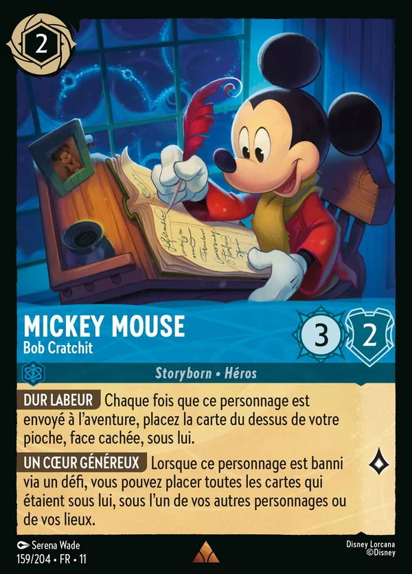Mickey Mouse - Bob Cratchit — Disney Lorcana Personnage card from Winterspell