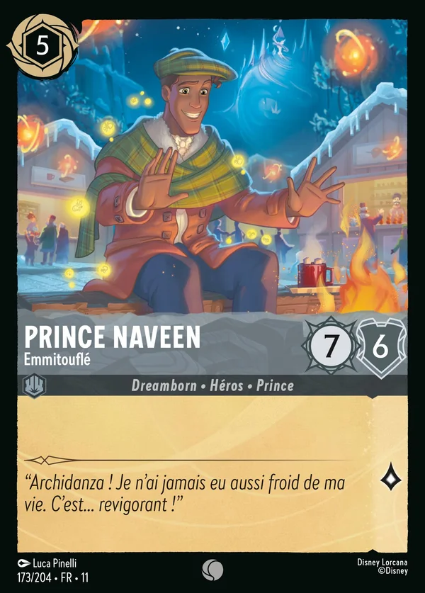 Prince Naveen - Emmitouflé — Disney Lorcana Personnage card from Winterspell