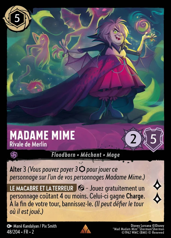 Madame Mime - Rivale de Merlin — Disney Lorcana Personnage card from Rise of the Floodborn