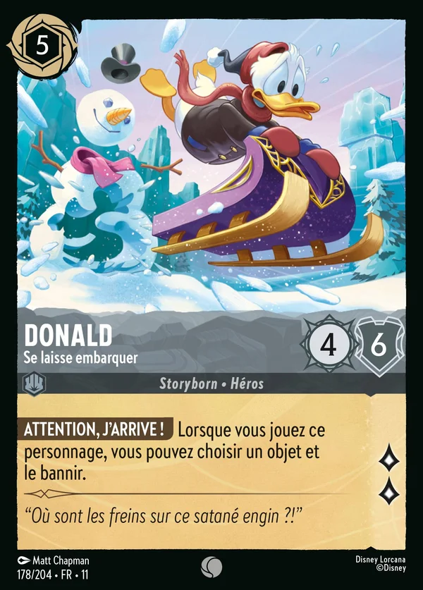 Donald - Se laisse embarquer — Disney Lorcana Personnage card from Winterspell