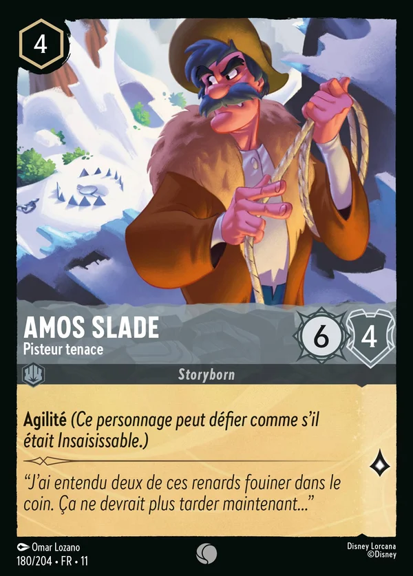 Amos Slade - Pisteur tenace — Disney Lorcana Personnage card from Winterspell