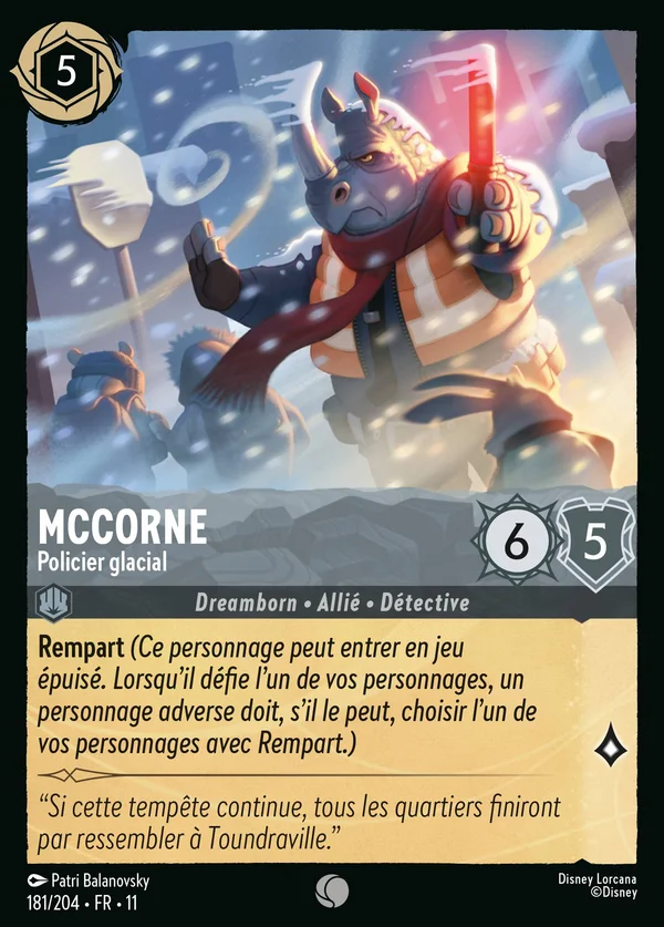 McCorne - Policier glacial — Disney Lorcana Personnage card from Winterspell