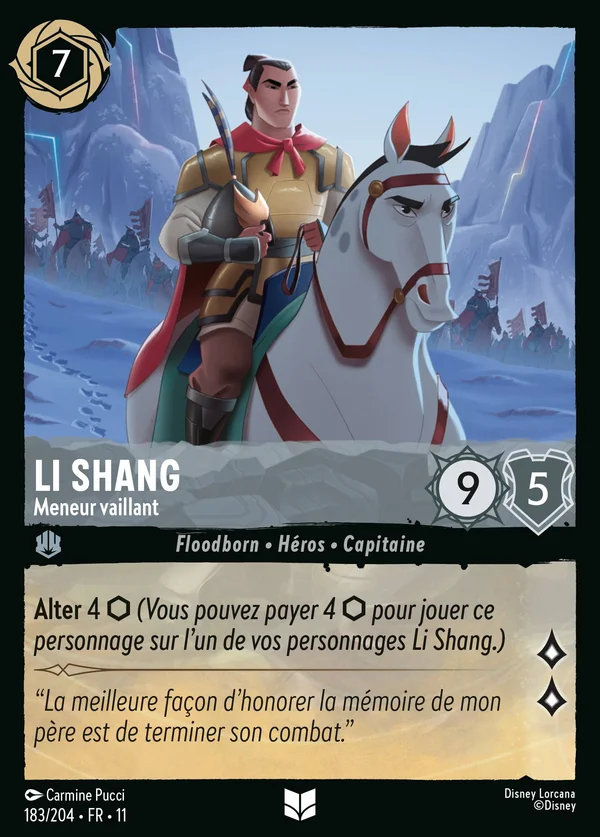 Li Shang - Meneur vaillant — Disney Lorcana Personnage card from Winterspell
