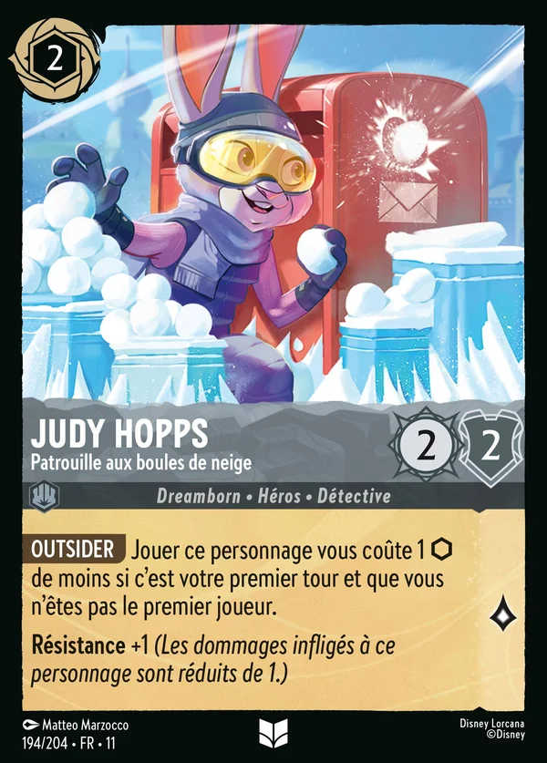 Judy Hopps - Patrouille aux boules de neige — Disney Lorcana Personnage card from Winterspell