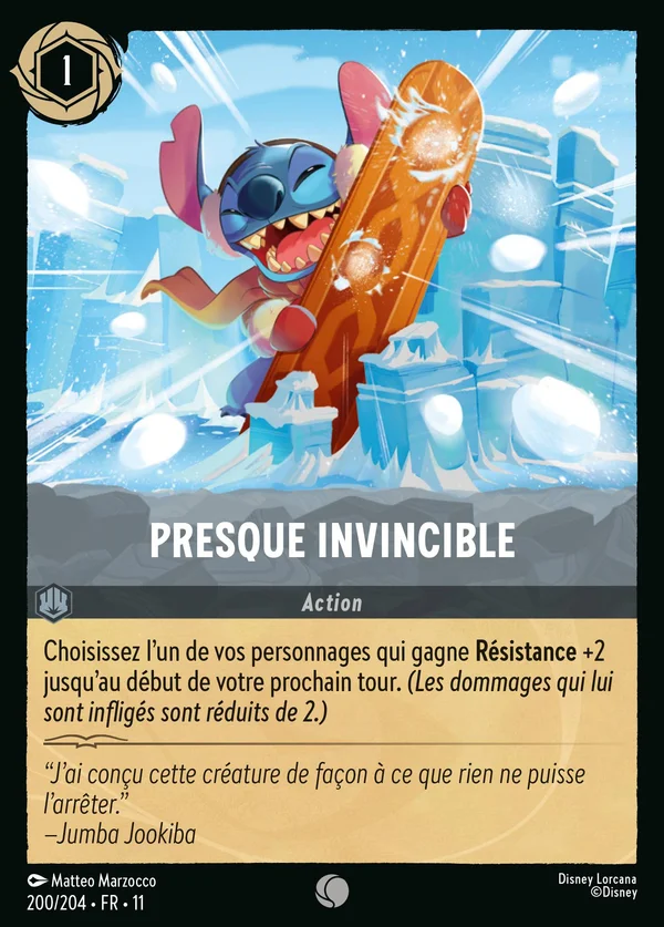 Presque invincible — Disney Lorcana Action card from Winterspell